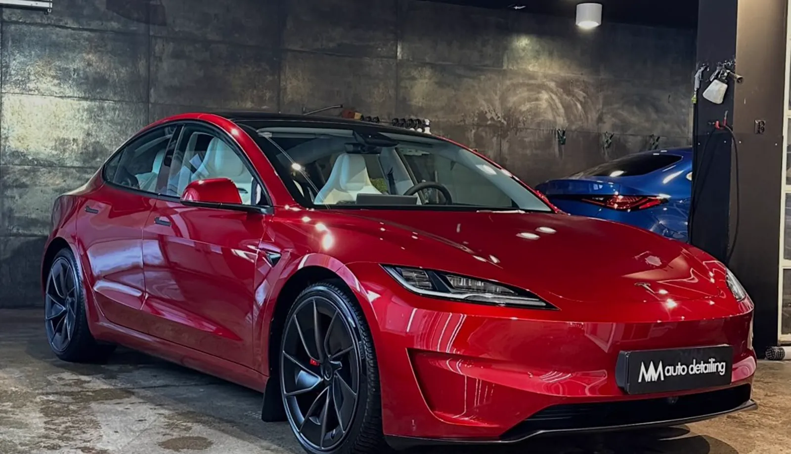 Tesla Model 3 Performance po aplikacji folii ochronnej PPF